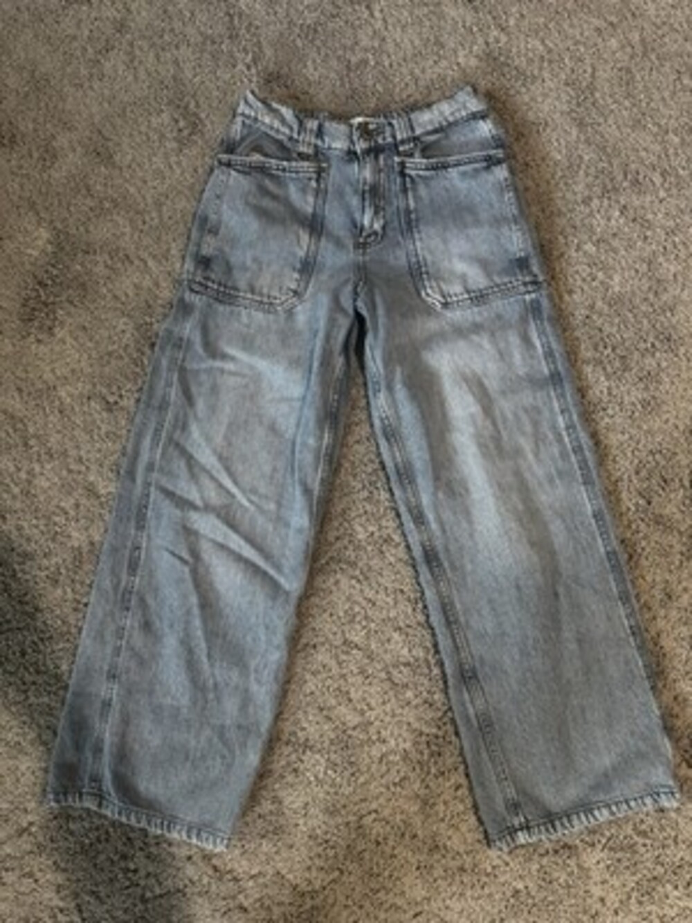 Zara Girls Light Wash Baggy Blue Denim Straight Leg Jeans Regular Fit Size 11-12